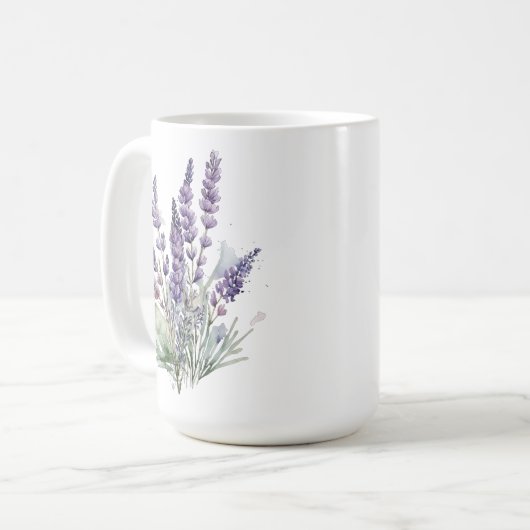 Lavendermok, op maat gemaakte naam mok voor moeder (Voorkant links)