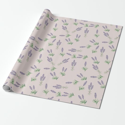 Lavenderpatroon Cadeaupapier (Uitgerold)