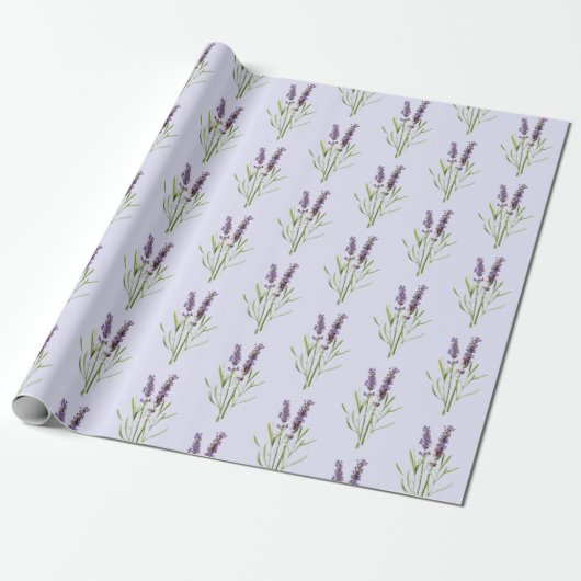 lavenderpatroon cadeaupapier (Uitgerold)