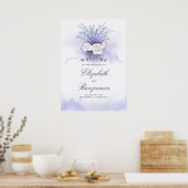 Lavenders en White Roses Wedding Welcome Sign Poster (Keuken)