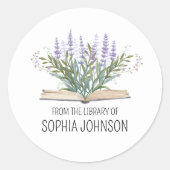 Lavenders on Book From the Library of Bookplate Ronde Sticker (Voorkant)