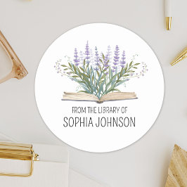 Lavenders on Book From the Library of Bookplate Ronde Sticker