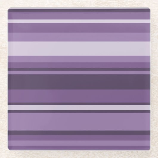 Lavenderstrepen Glazen Onderzetter (Voorkant)