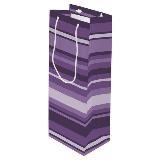 Lavenderstrepen Wijn Cadeautas (Voorkant Gekanteld)
