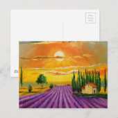 Lavendeveld bij zonsondergang briefkaart (Voorkant / Achterkant)