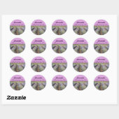 lavendeveld ronde sticker (Vel)