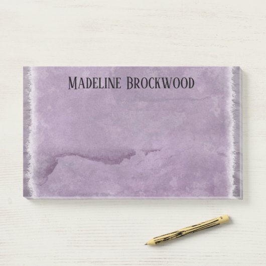 Lavendine Waterverf Beauful Monogram Post-it® Notes (Op bureau)