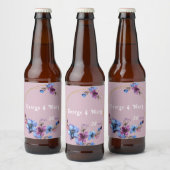 Lavendra Circle Wedding Bier Etiket (Flessen)