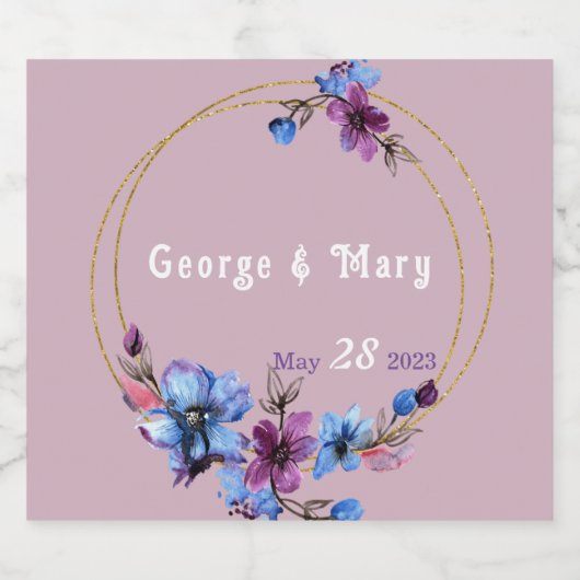 Lavendra Circle Wedding Bier Etiket (Enkel label)