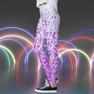 Lavener en Paarse sproeten Print Leggings