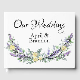 Lavens Gele Rozen en Eucalyptus Guest Book Gastenboek