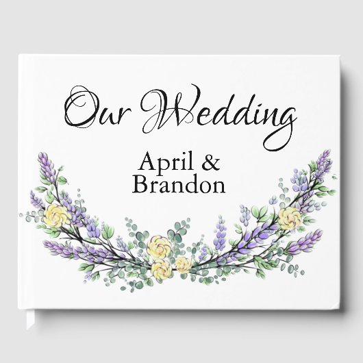 Lavens Gele Rozen en Eucalyptus Guest Book Gastenboek (Voorkant)