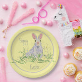 Lavens Paasburcht Gele achtergrond Papieren Bordje (Feest)