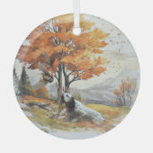 "Laverack" De Engelse Setter jacht Glas Ornament (Voorkant)