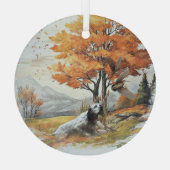 "Laverack" De Engelse Setter jacht Glas Ornament (Achterkant)
