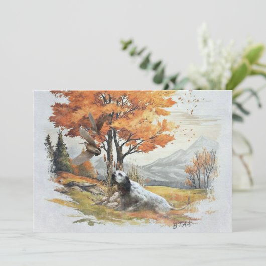 "Laverack" De Engelse Setter jacht Kaart (Staand voorkant)