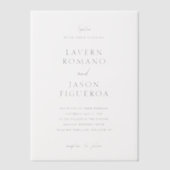 Lavern Elegante Moderne Bruiloft Vellum Uitnodigingen (Voorkant)