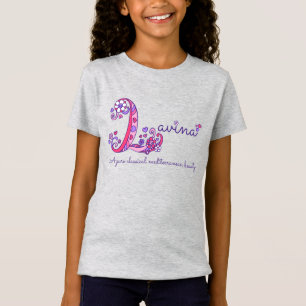 Lavina-naam en betekenis van babymeisjeskleding t-shirt