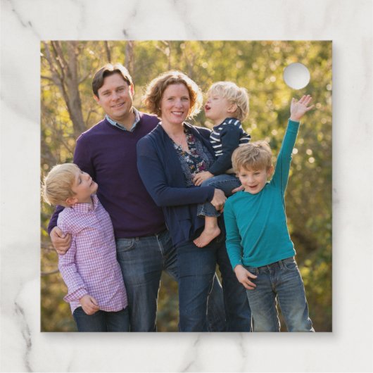 Lavisch Script Prettige feestdagen Gold Foil Photo Bedankjes Labels (Achterkant)