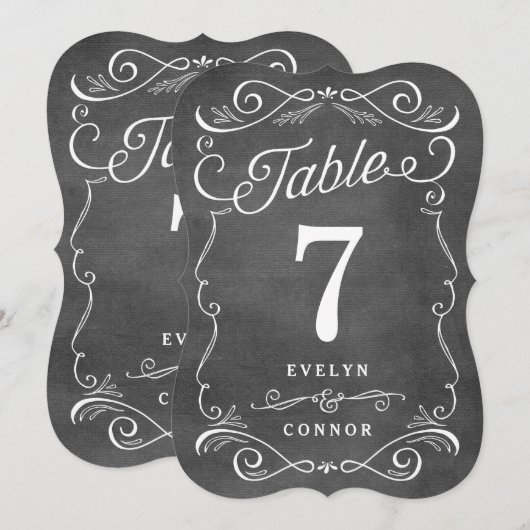 Lavisch Scrolls Editable Color Table Number Kaart (Voorkant / Achterkant)