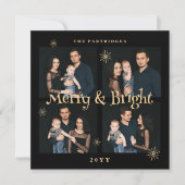 Lavish Black & Gold 4 Photos Collage Christmas  (Voorkant)