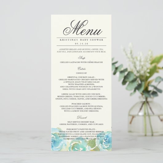 Lavish Bloemen Menu Rack Kaart (Staand voorkant)