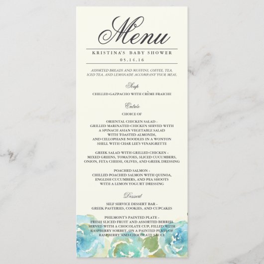 Lavish Bloemen Menu Rack Kaart (Voorkant)
