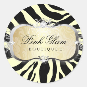Lavish Buttercrème Plaatsters Zebra Ronde Sticker