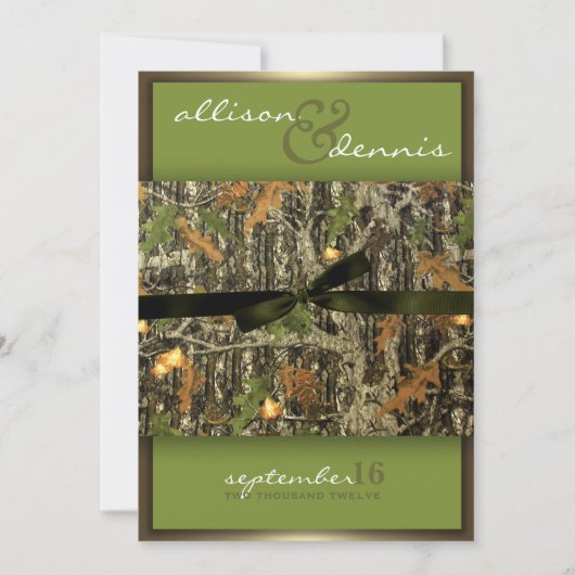 Lavish Camo Wedding Invitations Kaart (Voorkant)