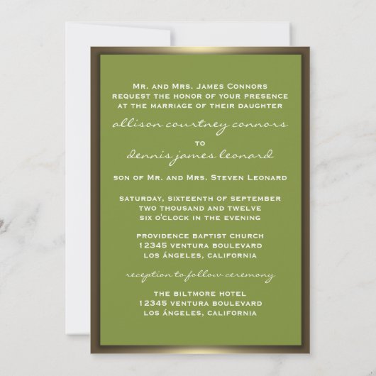 Lavish Camo Wedding Invitations Kaart (Achterkant)