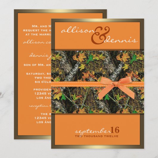 Lavish Camo Wedding Invitations Kaart (Voorkant / Achterkant)