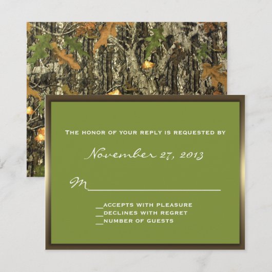Lavish Camo Wedding RSVP (Voorkant / Achterkant)