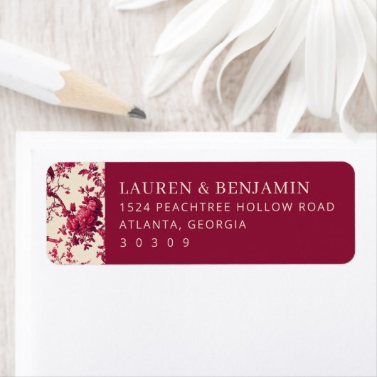 Lavish Crimson Blooms Wedding Etiket (Insitu)