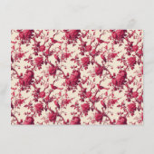 Lavish Crimson Blooms Wedding Informatiekaartje (Achterkant)