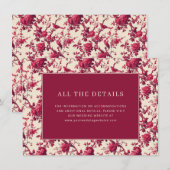 Lavish Crimson Blooms Wedding Informatiekaartje (Voorkant / Achterkant)
