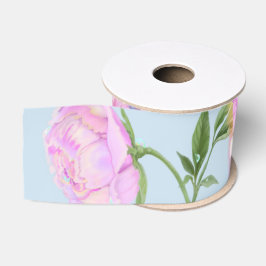 Lavish - Dogwood & Cockato op bleek blauw Grosgrain Lint