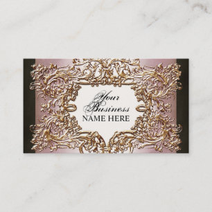 Lavish Elegant Baroque Gold Blik Floral Swirl Card Visitekaartje