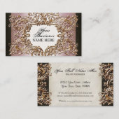 Lavish Elegant Baroque Gold Blik Floral Swirl Card Visitekaartje (Voorkant / Achterkant)