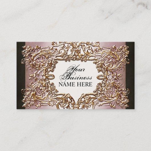 Lavish Elegant Baroque Gold Blik Floral Swirl Card Visitekaartje (Voorkant)