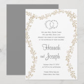 Lavish Elegant Chuppah Jewish Wedding Invites Kaart (Voorkant / Achterkant)