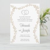 Lavish Elegant Chuppah Jewish Wedding Invites Kaart (Staand voorkant)
