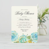 Lavish Florals Baby shower Invitation Kaart (Staand voorkant)