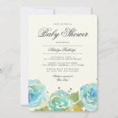 Lavish Florals Baby shower Invitation Kaart (Voorkant)