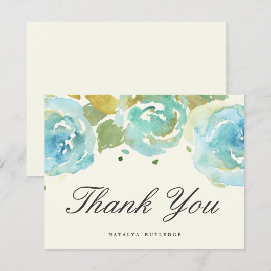 Lavish Florals Hartelijk dank voor uw platte kaart (Voorkant / Achterkant)