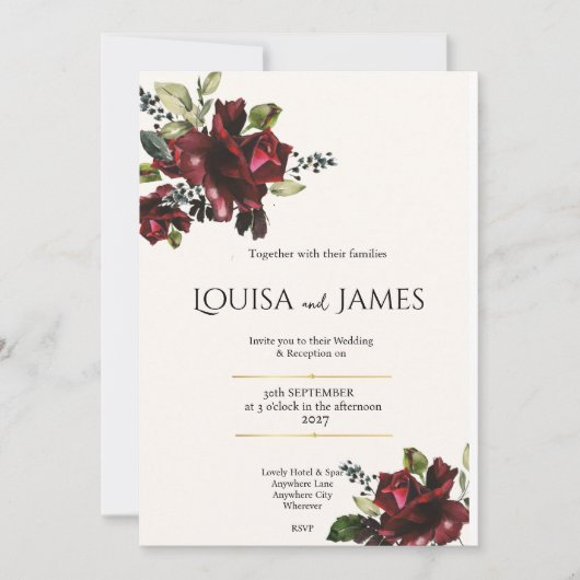 Lavish Florals Wedding Invitation Kaart (Voorkant)