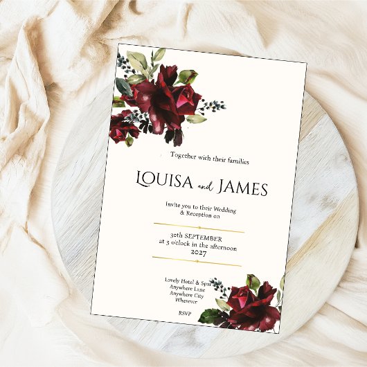 Lavish Florals Wedding Invitation Kaart