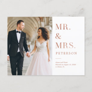 Lavish Glow Roos Gold Wedding Aankondiging Briefkaart