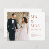 Lavish Glow Roos Gold Wedding Aankondiging Briefkaart (Voorkant / Achterkant)