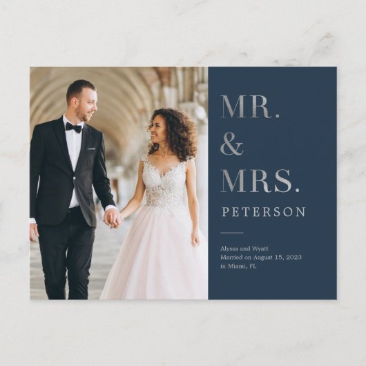 Lavish Glow Silver Wedding Aankondiging Briefkaart (Voorkant)