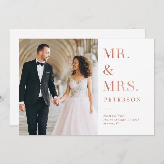 Lavish Glow Wedding Aankondiging Roos Gold (Voorkant / Achterkant)